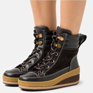 See by Chloe Cameron Leather Lace-up Ankle Boots Sz EU41/US11